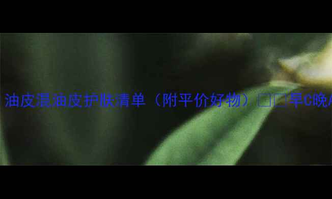 图片 20+学生党必看！油皮混油皮护肤清单（附平价好物）💰💦早C晚A+水乳搭配攻略1