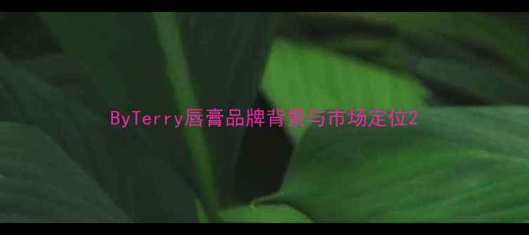 图片 ByTerry唇膏品牌背景与市场定位2