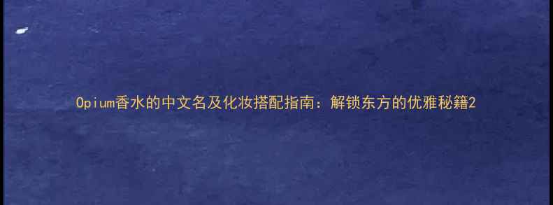 图片 Opium香水的中文名及化妆搭配指南：解锁东方的优雅秘籍2
