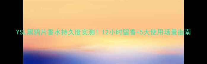 图片 YSL黑鸦片香水持久度实测！12小时留香+5大使用场景指南