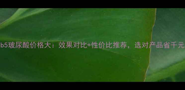 图片 ahcb5玻尿酸价格大：效果对比+性价比推荐，选对产品省千元！2