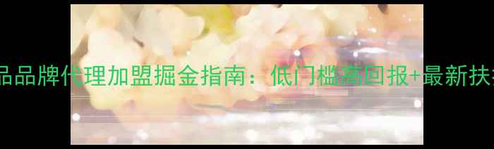 图片 上海护肤品品牌代理加盟掘金指南：低门槛高回报+最新扶持政策全1