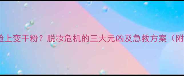 图片 护肤品涂到脸上变干粉？脱妆危机的三大元凶及急救方案（附实测对比）2