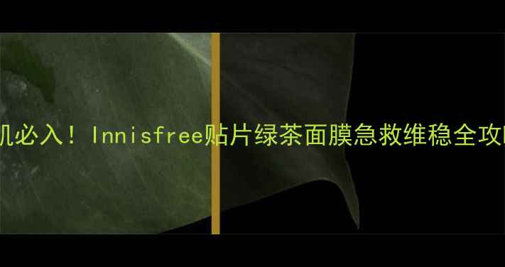 图片 敏感肌必入！Innisfree贴片绿茶面膜急救维稳全攻略💚2
