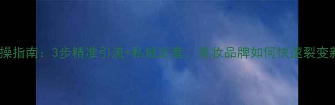 图片 爆款实操指南：3步精准引流+私域运营，美妆品牌如何快速裂变新会员1
