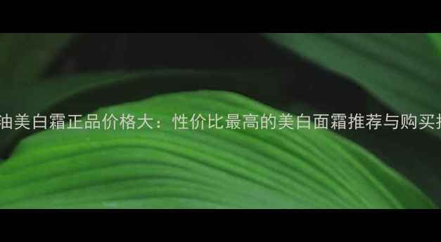 图片 玉兰油美白霜正品价格大：性价比最高的美白面霜推荐与购买指南2