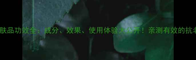 图片 白松露宫护肤品功效全：成分、效果、使用体验大公开！亲测有效的抗老护肤方案1