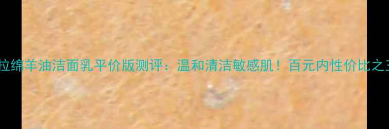 图片 赫拉绵羊油洁面乳平价版测评：温和清洁敏感肌！百元内性价比之王1