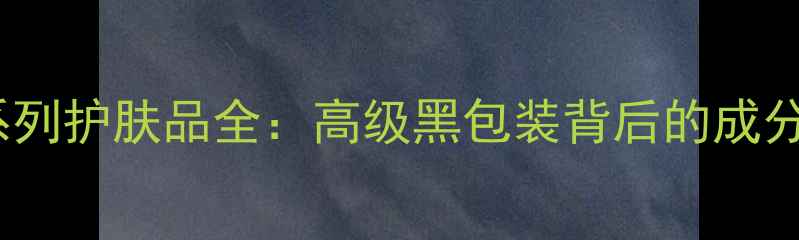 图片 香奈儿黑管系列护肤品全：高级黑包装背后的成分与使用体验1