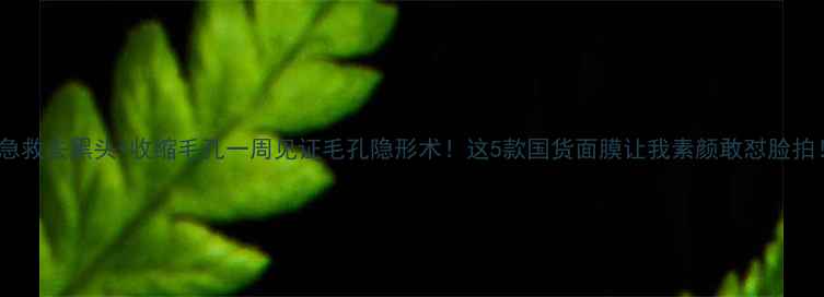 图片 🌟急救去黑头+收缩毛孔一周见证毛孔隐形术！这5款国货面膜让我素颜敢怼脸拍！1