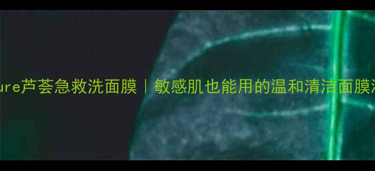图片 🌿从Nature芦荟急救洗面膜｜敏感肌也能用的温和清洁面膜测评！✨