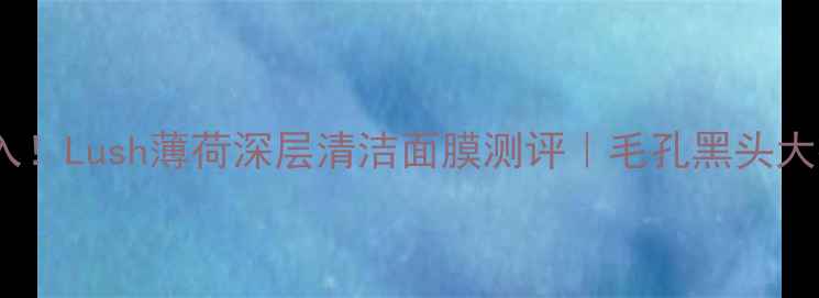 图片 🌿油皮必入！Lush薄荷深层清洁面膜测评｜毛孔黑头大扫除攻略1