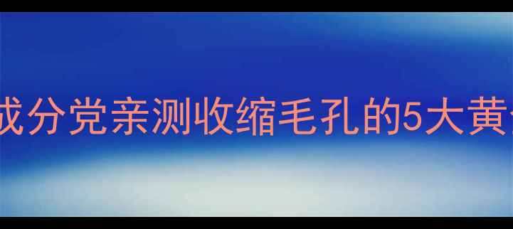 图片 🔥毛孔粗大急救护理｜成分党亲测收缩毛孔的5大黄金法则（附产品清单）1